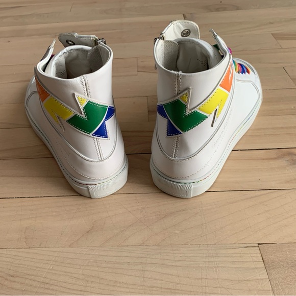 [NWOB] ZADIG & VOLTAIRE - ZV1747 Flash Pride High-Top Sneakers w Rainbow Laces - Picture 5 of 7